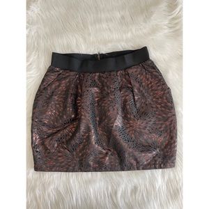 Charlotte Russe-(NWOT) Black and Copper Mini Skirt